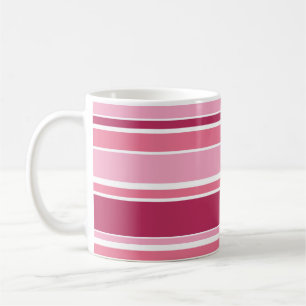 Shades of pink stripes coffee mug