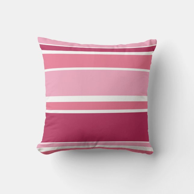 Shades of pink stripes cushion (Front)