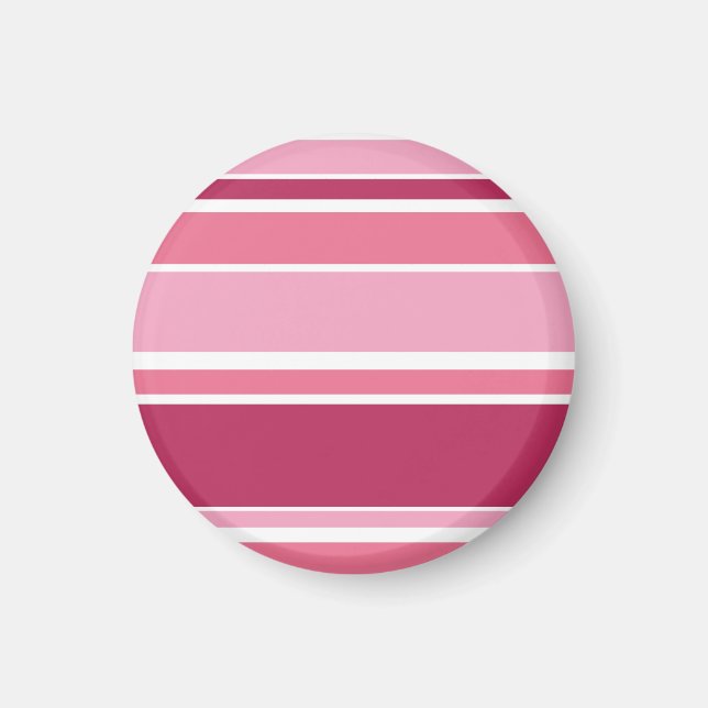 Shades of pink stripes magnet (Front)