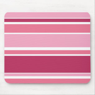 Shades of pink stripes mouse pad