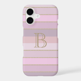Shades of pink stripes personalised monogram