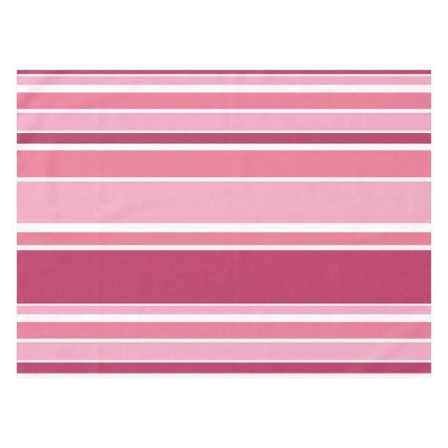 Shades of pink stripes tablecloth (Front (Horizontal))