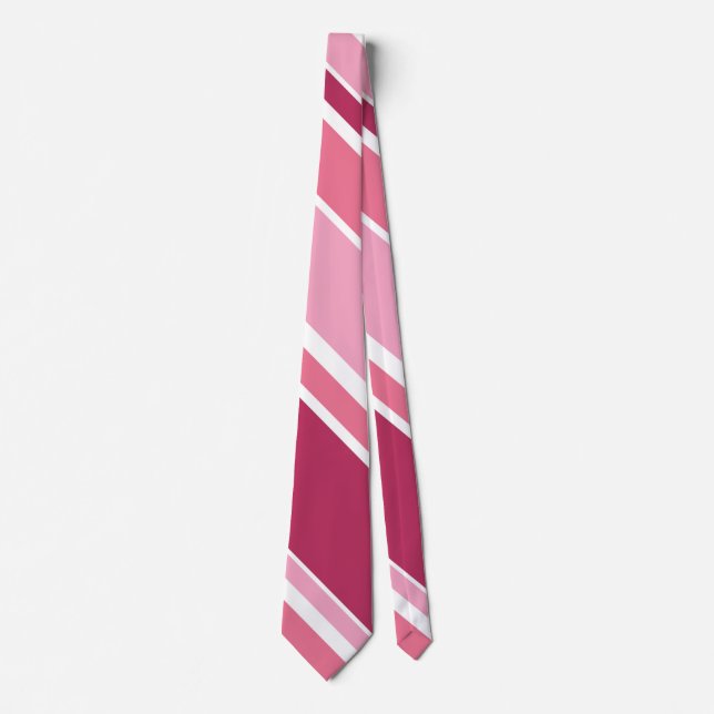 Shades of pink stripes tie (Front)