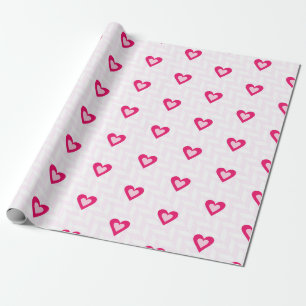 SHADES OF PINK VALENTINES DAY HEARTS WRAPPING PAPER