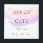 Shades of Pink Watercolor Splash Wedding Magnet<br><div class="desc">Personalise this bright and playful shades of pink watercolor splash themed wedding magnet. Perfect give away gifts for your guests on your wedding.</div>
