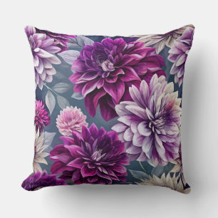 SHADES OF PRETTY PURPLE CHRYSANTHEMUM FLOWERS CUSHION