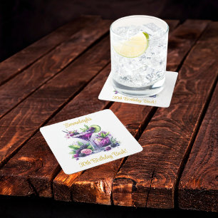 Shades of Purple: A Blue-Violet Birthday Bash Square Paper Coaster