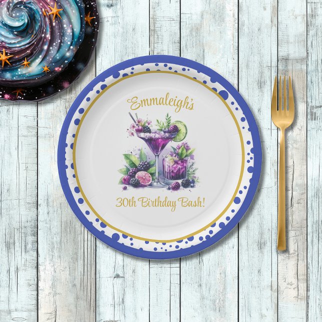 Shades of Purple: A Blue-Violet dots Birthday Bash Paper Plate (Creator Uploaded)