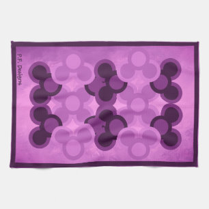 Shades Of Purple Abstract Geometric Circles Tea Towel