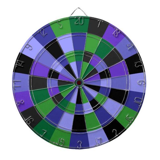 Shades of Purple and Green Dartboard (Front)