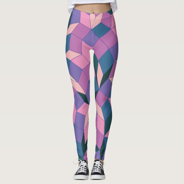 Shades of Purple and Pink Leggings (Front)