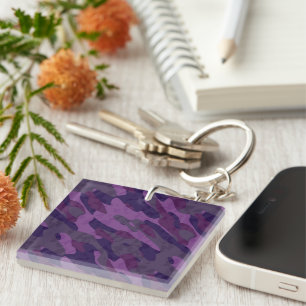 shades of purple camo key ring
