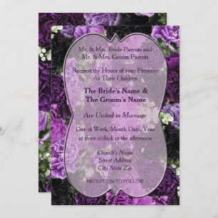 Shades of Purple Carnations Wedding Invitation