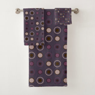 Shades of purple Dots Bath Towel Set