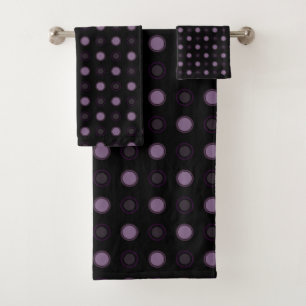 Shades of purple Dots Bath Towel Set