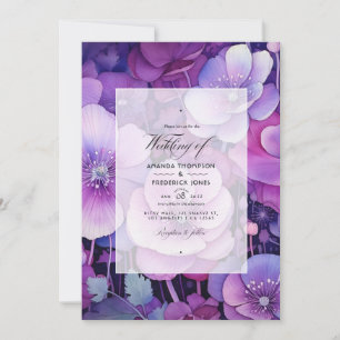 Shades of Purple Floral Wedding Invitation