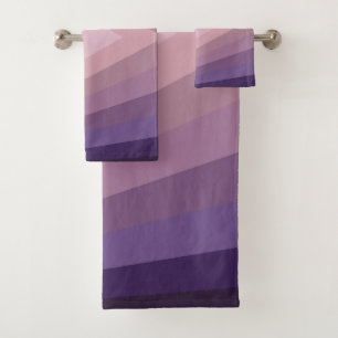 Shades Of Purple Geometric Abstract Art  Bath Towel Set