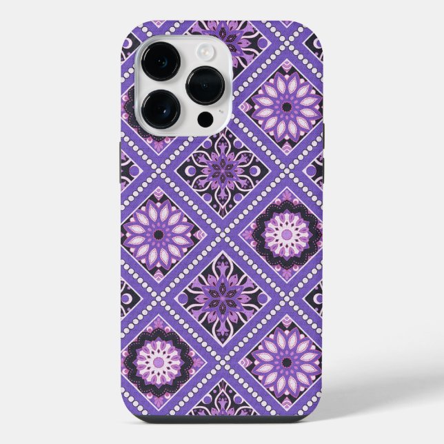 SHADES OF PURPLE MANDALA PATTERNS iPhone CASE (Back)