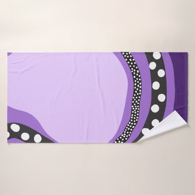 Shades of Purple Modern Abstract Art  Bath Towel Set (Bath Towel)