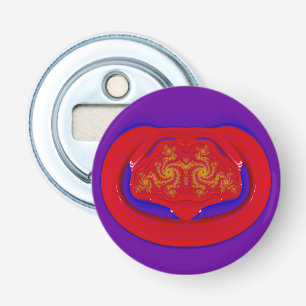 Shades of Purple Red Blue and Yellow 3D Fractal ~ Bottle Opener