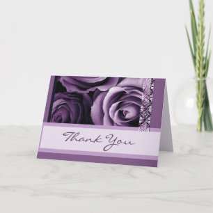Shades of Purple Roses Thank You Bridal Shower Card