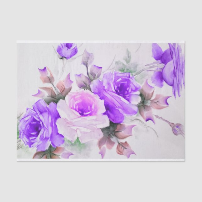 Shades of Purple Roses Tissue Paper (Front)