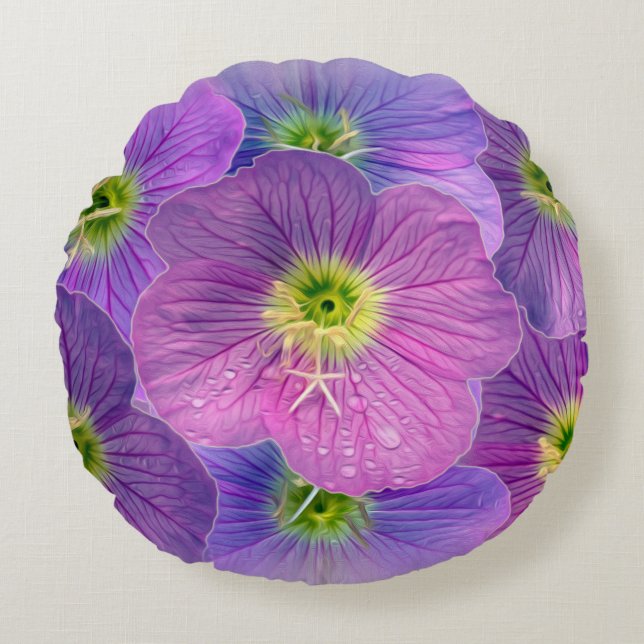 Shades of purple round cushion (Front)