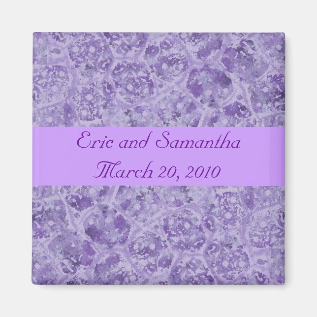 Shades of Purple Save the date wedding magnets (Front)