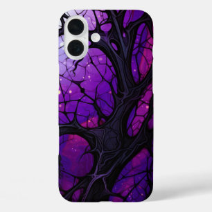 SHADES OF PURPLE SPOOKY HALLOWEEN TREE iPhone 16 PLUS CASE