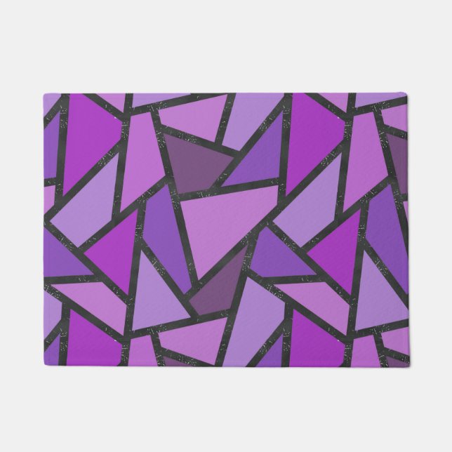 Shades of purple stained glass pattern doormat (Front)