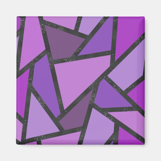 Shades of purple stained glass pattern magnet (Front)
