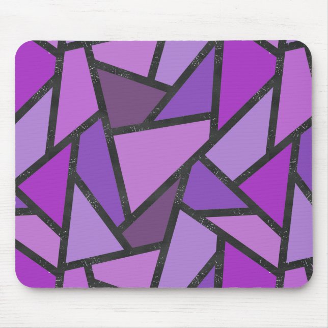 Shades of purple stained glass pattern mouse pad (Front)