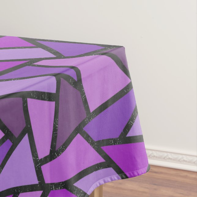 Shades of purple stained glass pattern tablecloth (In Situ)