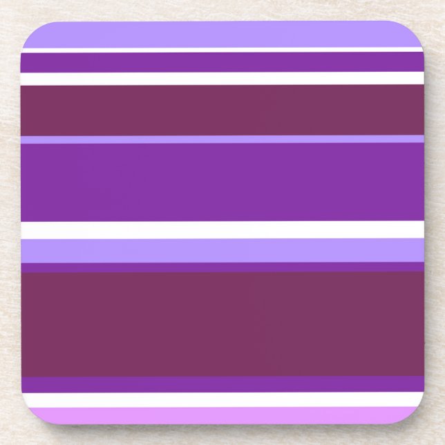 Shades of purple stripes coaster (Front)