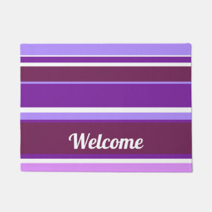 Shades of purple stripes doormat