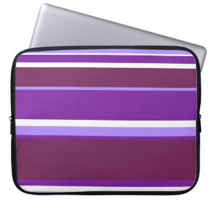 Shades of purple stripes laptop sleeve