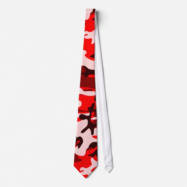 Shades of Red and Pink Camouflage Necktie (Front)