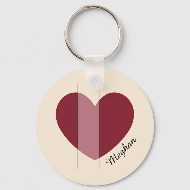 Shades of Red Heart Key Ring (Front)