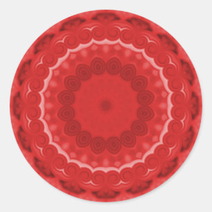 Shades of Red Kaleidoscope Classic Round Sticker