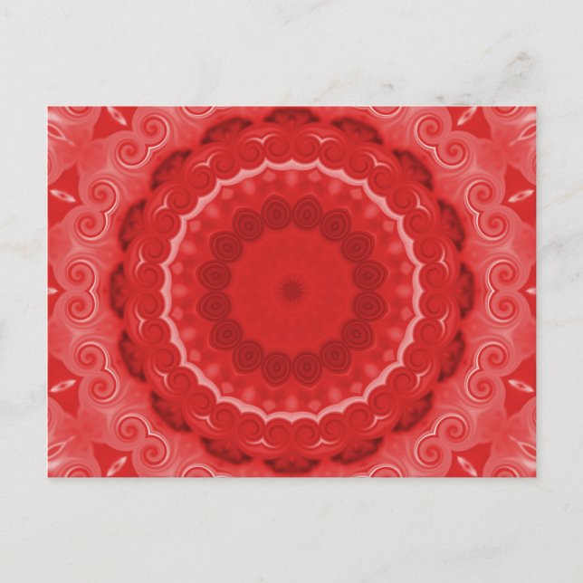 Shades of Red Kaleidoscope Postcard (Front)