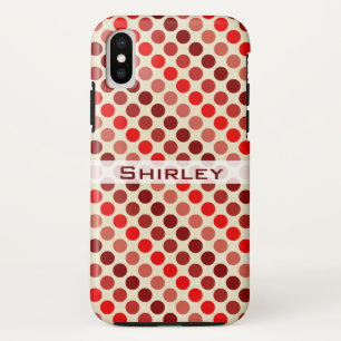 Shades of Red Polka Dots by Shirley Taylor iPhone X Case