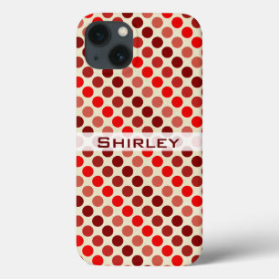 Shades of Red Polka Dots by Shirley Taylor iPhone 13 Case