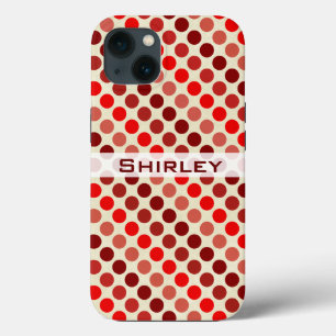 Shades of Red Polka Dots by Shirley Taylor iPhone 13 Case