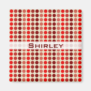 Shades of Red Polka Dots by Shirley Taylor Magnet
