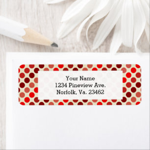 Shades Of Red Polka Dots by Shirley Taylor Return Address Label