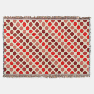 Shades Of Red Polka Dots by Shirley Taylor Throw Blanket