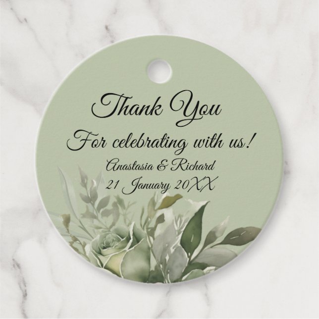 Shades of Sage Wedding Gift Tags (Front)