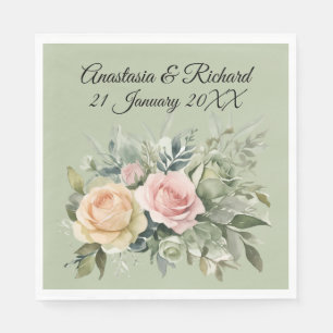 Shades of Sage Wedding Napkin