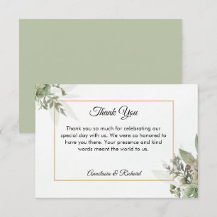 Shades of Sage Wedding Thank You Card