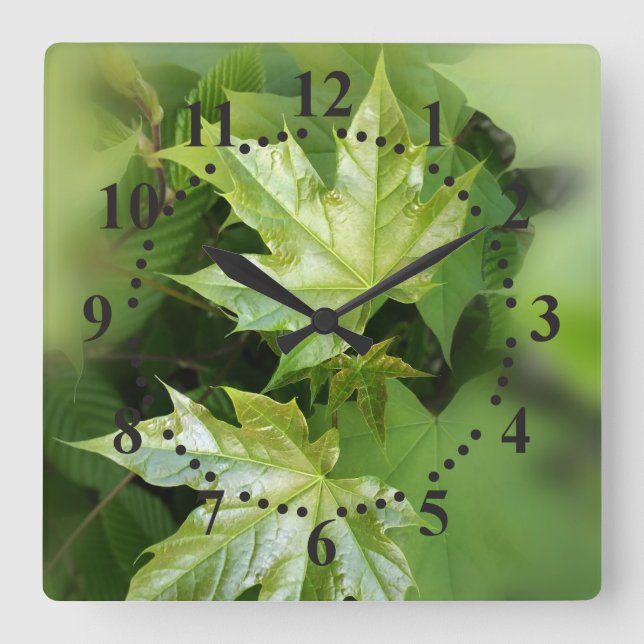shades of spring square wall clock (Front)